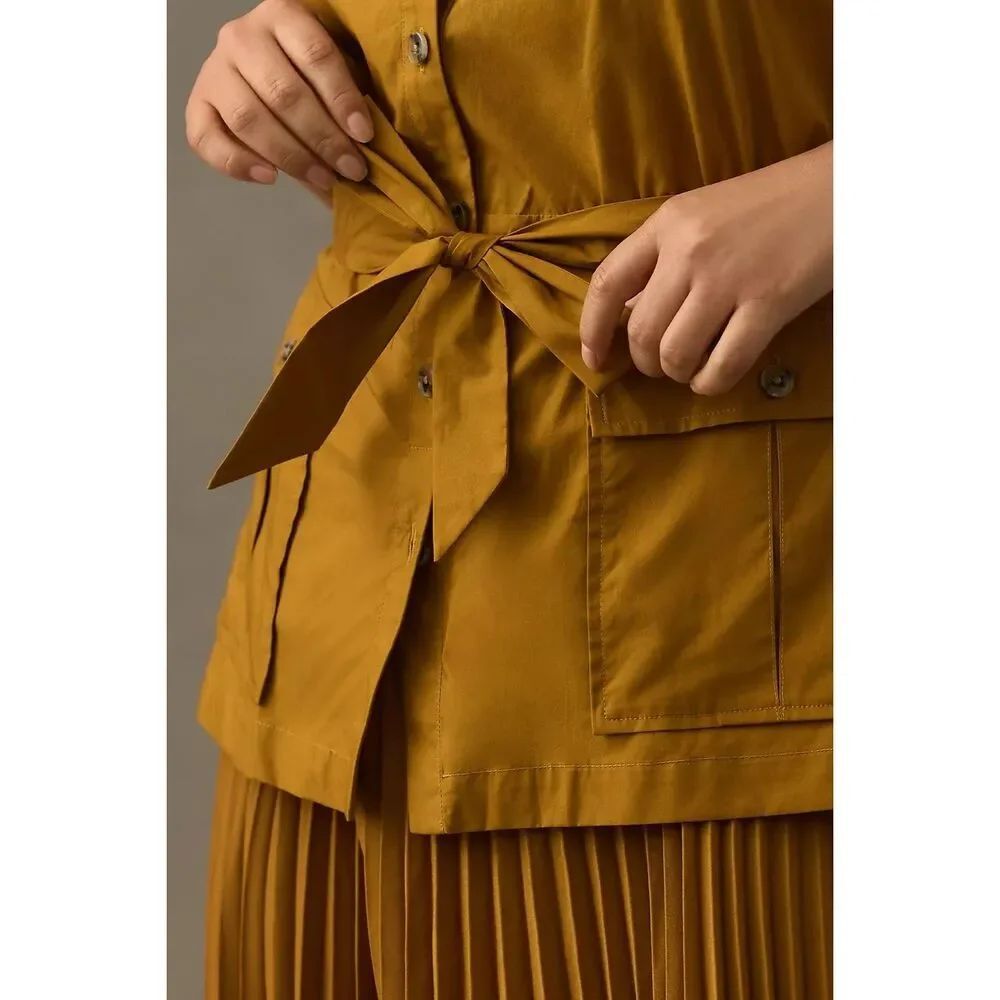 Anthropologie Pleated Sleeveless Midi Dress - Picture 9 of 13